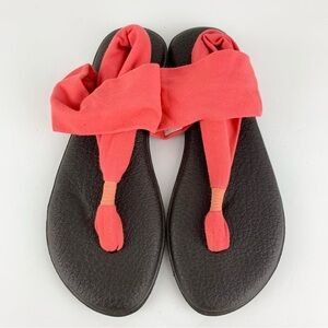 Sanuk Coral Pink Yoga Sling 2 Strap Convertible Sandals 10